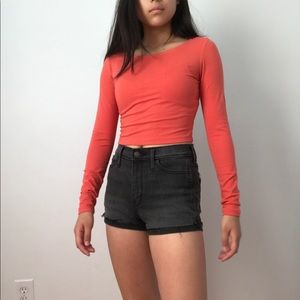 NWOT forever 21 orange long sleeve crop top